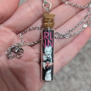 Handmade Comicbook Harley Quinn Bottle Pendant Necklace